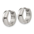 Stainless Steel Polished 4.0mm Hinged Hoop Earrings