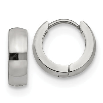 Stainless Steel Polished 4.0mm Hinged Hoop Earrings