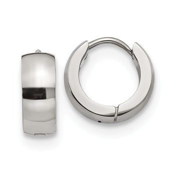 Stainless Steel Polished 5.0mm Hinged Hoop Earrings