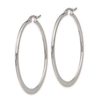 Stainless Steel 43mm Diameter Hoop Earrings