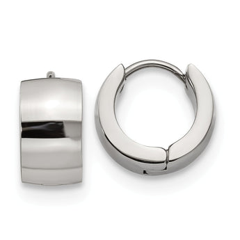 Stainless Steel Polished 7.0mm Hinged Hoop Earrings