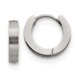 Stainless Steel Brushed and Polished 3.0mm Hinged Hoop Earrings