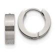 Stainless Steel Brushed and Polished 4.0mm Hinged Hoop Earrings