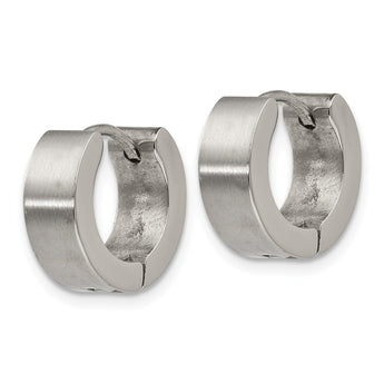 Stainless Steel Brushed and Polished 5.0mn Hinged Hoop Earrings