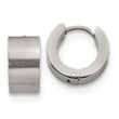 Stainless Steel Brushed and Polished 7.0mm Hinged Hoop Earrings
