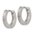 Stainless Steel Polished and Sand Blasted 2.0mm Hinged Hoop Earrings
