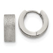Stainless Steel Polished and Sand Blasted 5.0mm Hinged Hoop Earrings