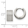 Stainless Steel Polished and Sand Blasted 7.0mm Hinged Hoop Earrings