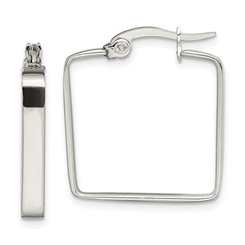 Stainless Steel 20mm Square Hoop Earrings