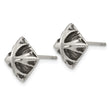 Stainless Steel Antiqued and Polished Post Earrings