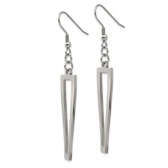 Stainless Steel Polished Twisted Shepherd Hook Earrings