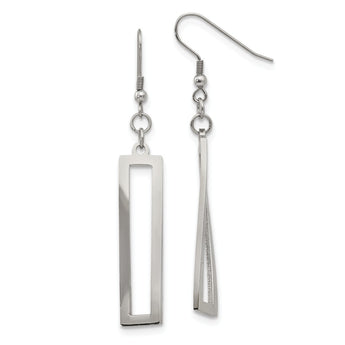 Stainless Steel Polished Twisted Shepherd Hook Earrings