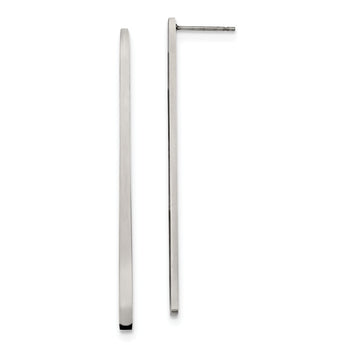 Stainless Steel Polished Bar Post Earrings