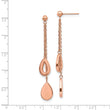 Stainless Steel Polished Rose IP-plated Post Dangle Earrings
