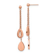Stainless Steel Polished Rose IP-plated Post Dangle Earrings