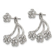 Stainless Steel Polished w/Preciosa Crystal w/Jacket Post Earrings