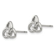Stainless Steel Polished with Preciosa Crystal Trinity Knot Post Earrings