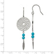 Stainless Steel w/Imit.Turquoise Dreamcatcher Dangle Earrings