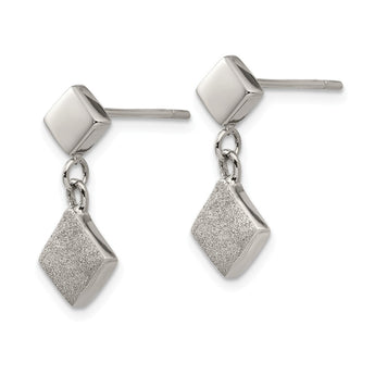 Stainless Steel Polished Laser-cut Post Dangle Earrings