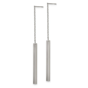 Stainless Steel Polished Bar Threader Earrings