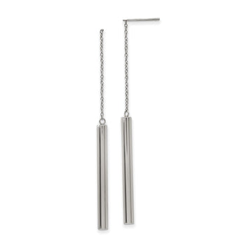 Stainless Steel Polished Bar Threader Earrings