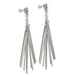 Stainless Steel Polished Multi Bar Front & Back Post Dangle Earrings