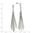 Stainless Steel Polished Multi Bar Front & Back Post Dangle Earrings