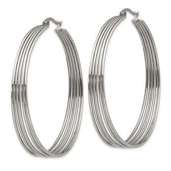 Stainless Steel Polished Wire Hoop Earrings