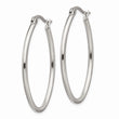 Stainless Steel 25mm Diameter Oval Hoop Earrings
