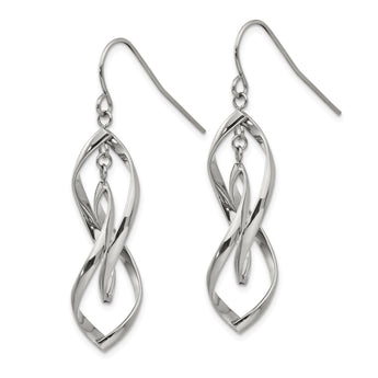 Stainless Steel Polished Twisted Shepherd Hook Earrings