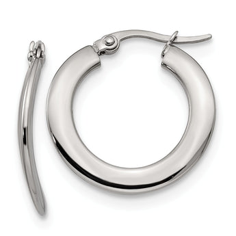 Stainless Steel Polished Hoop Earrings