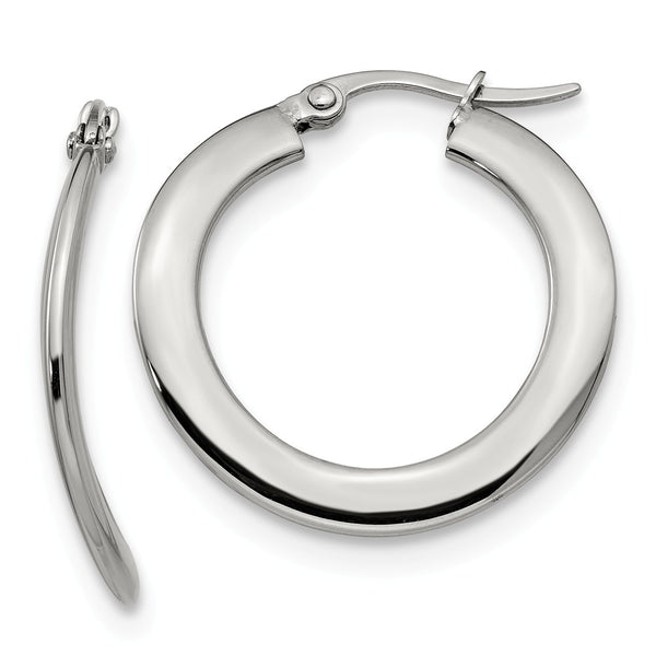 Stainless Steel Polished Hoop Earrings