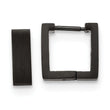 Stainless Steel Brushed Black IP-plated Square Hoop Earrings