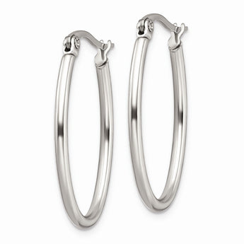 Stainless Steel 18mm Diameter Oval Hoop Earrings