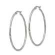 Stainless Steel Polished and Textured Hinged Hoop Earrings