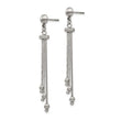 Stainless Stele Polished Beaded Chain Post Dangle Earrings