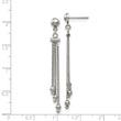 Stainless Stele Polished Beaded Chain Post Dangle Earrings