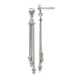 Stainless Stele Polished Beaded Chain Post Dangle Earrings