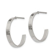 Stainless Steel 20mm Diameter J Hoop Post Earrings
