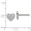 Stainless Steel Polished with CZ Heart Post Earrings