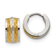 Stainless Steel Yellow IP-Plated Hinged Hoop Earrings