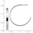 Stainless Steel 33mm Diameter J Hoop Post Earrings
