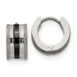 Stainless Steel Black IP-Plated Laser cut Hoop Earrings