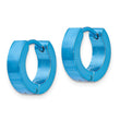 Stainless Steel Blue IP-Plated Hinged Hoop Earrings