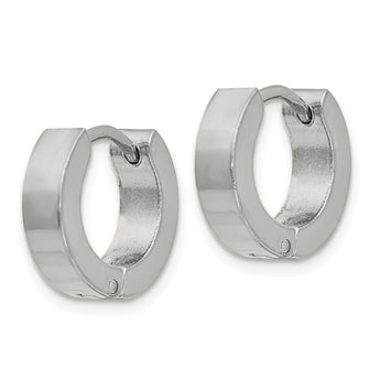 Stainless Steel Black IP-Plated Hinged Hoop Earrings