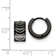 Stainless Steel Black IP-Plated Hinged Hoop Earrings
