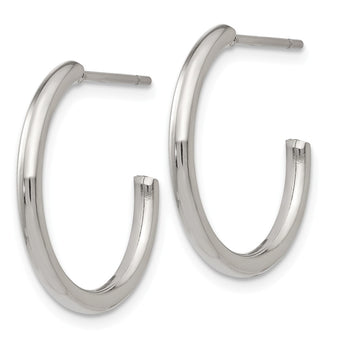 Stainless Steel 19mm Diameter J Hoop Post Earrings