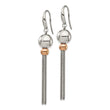 Stainless Steel Polished Rose IP-plated Shepherd Hook Dangle Earrings