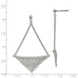Stainless Steel Polished w/Preciosa Crystal Post Dangle Earrings