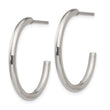 Stainless Steel 24mm Diameter J Hoop Post Earrings